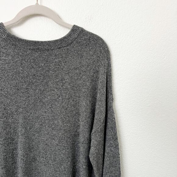 [Madewell] Charcoal Gray Tie Cuff Crew Neck Cotton Blend Sweater Size Medium M - Picture 5 of 12